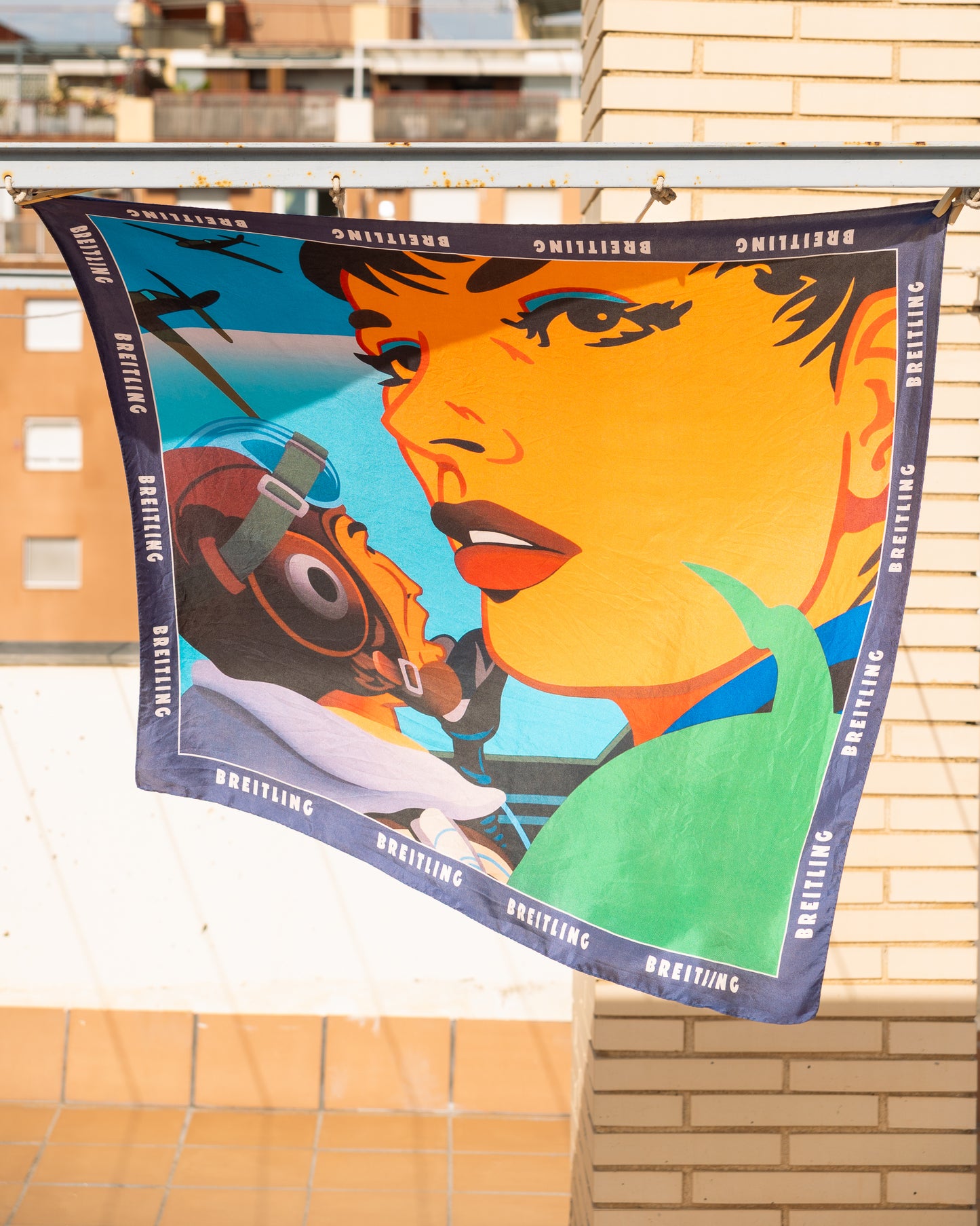 Breitling Silk Printed Scarf Vintage - Vecino Shop