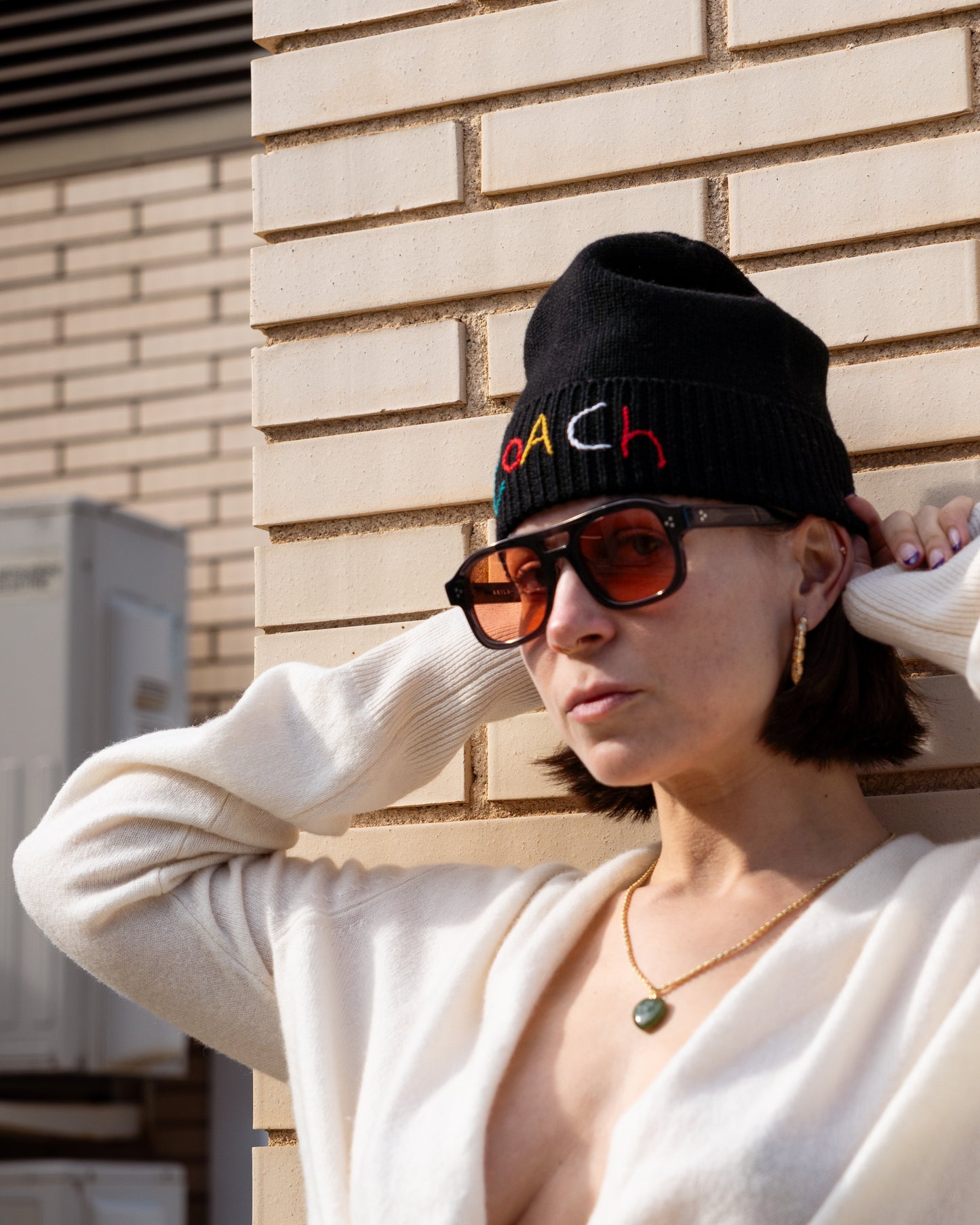 Coach Embroidered Logo Wool Beanie - Second Hand Designer Resale - Vecino Shop