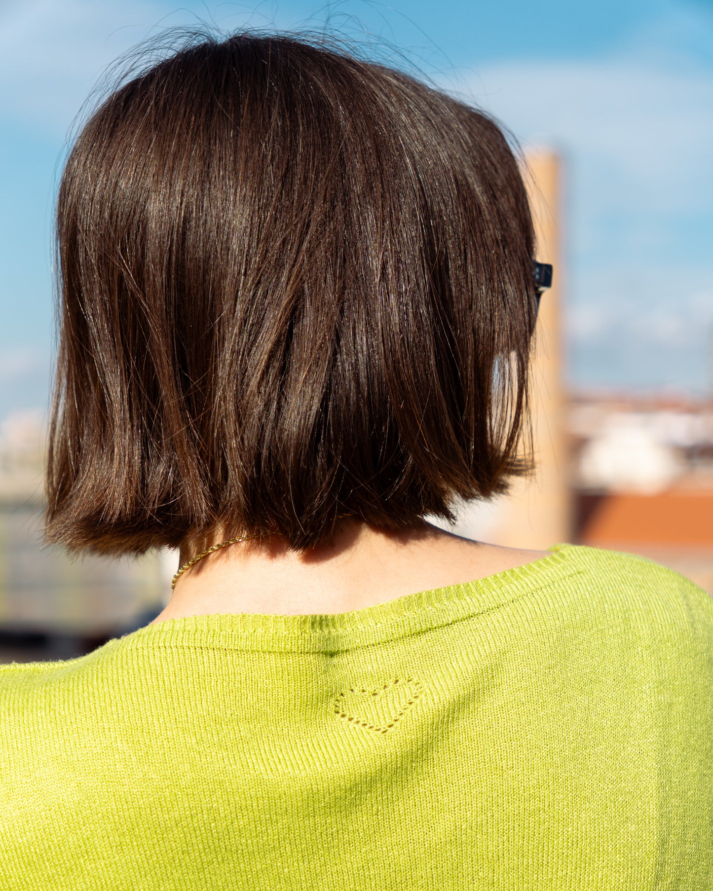 Knit Lime Green Heart Sweater - Secondhand Fashion - Vecino Shop