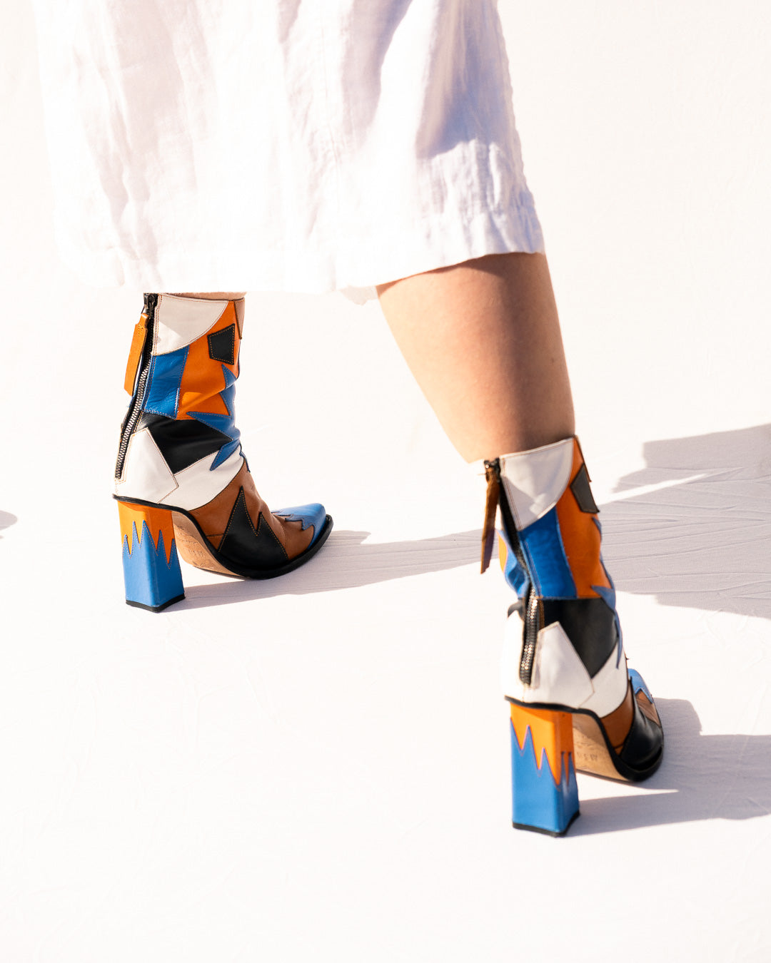 MSGM high heel patchwork boots by Massimo Giorgetti - Designer Resale - Vecino Shop