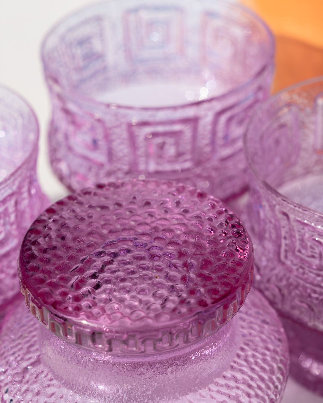 Set of 4 vintage Taalari style purple glasses - tiki - MCM - Vecino Shop