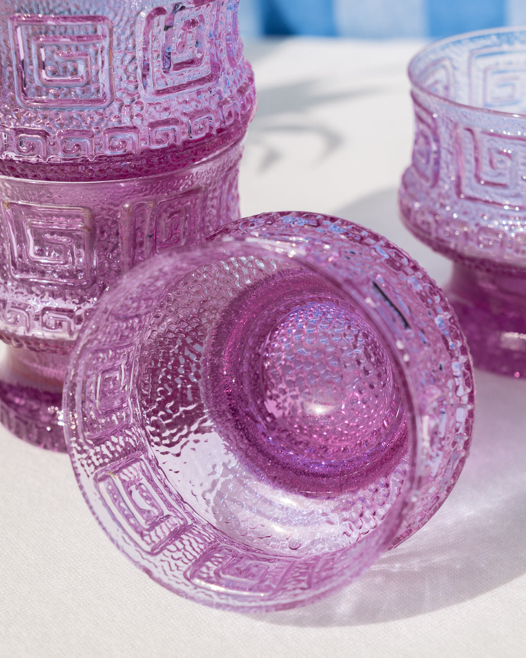 Set of 4 vintage Taalari style purple glasses - tiki - MCM - Vecino Shop