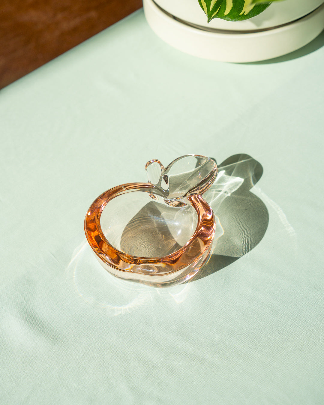 Vintage Murano glass apple ashtray – amber tone – Vecino Shop