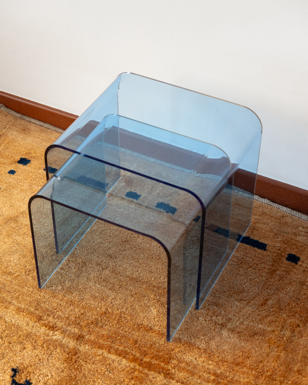 Vintage Blue Acrylic Nesting Tables – 1970s