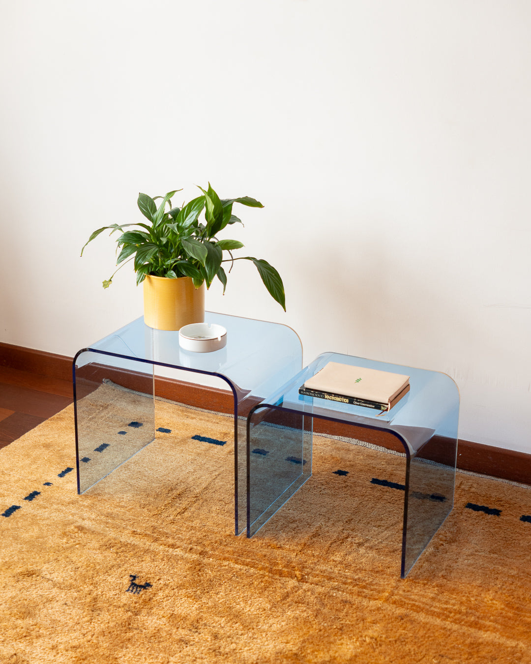 Vintage Blue Acrylic Nesting Tables – 1970s