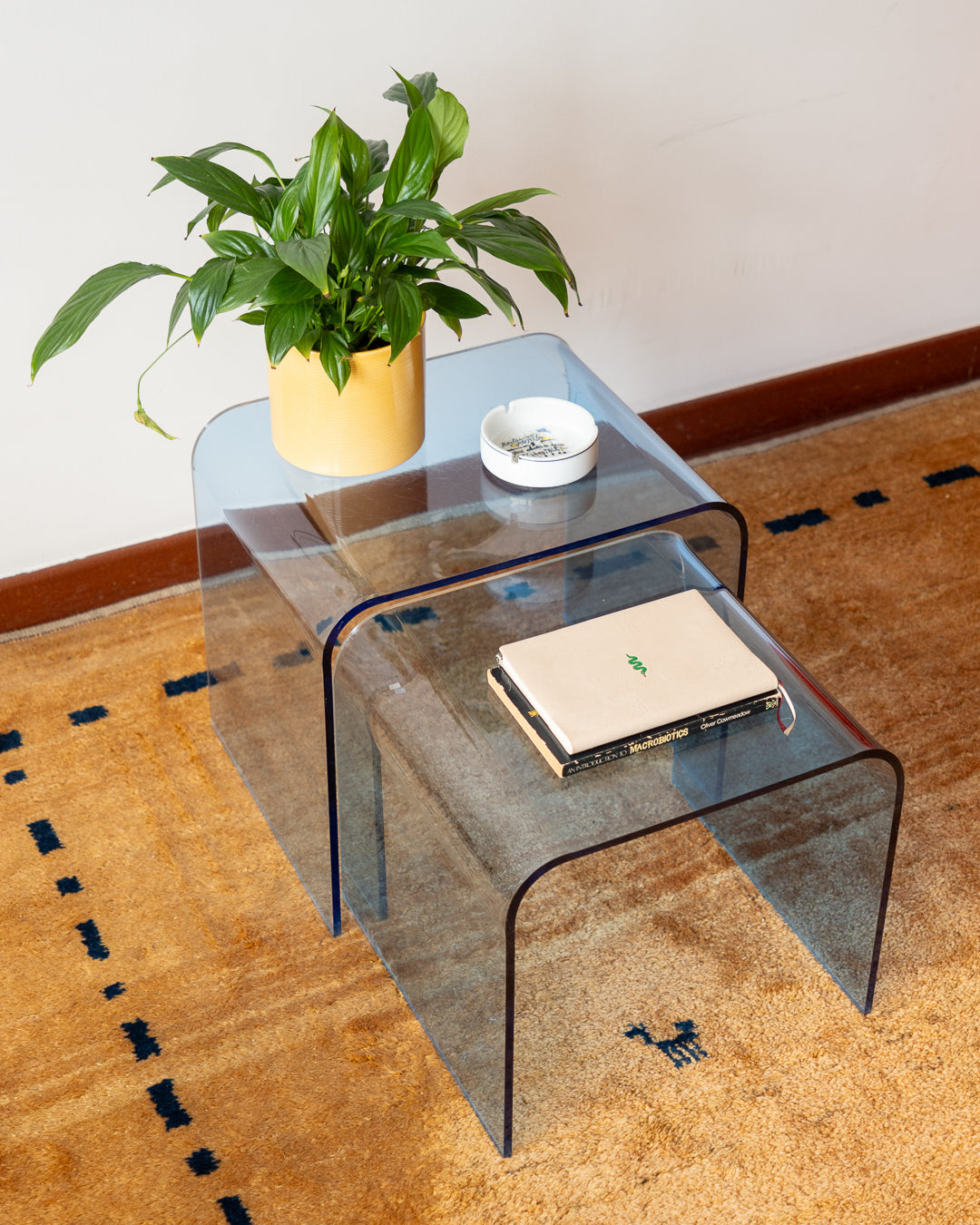 Vintage Blue Acrylic Nesting Tables – 1970s