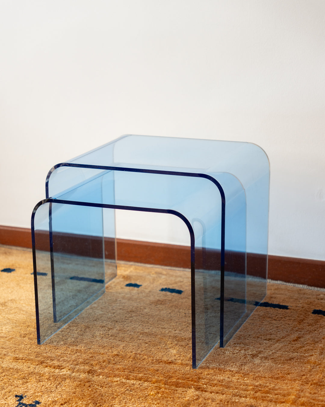 Vintage Blue Acrylic Nesting Tables – 1970s