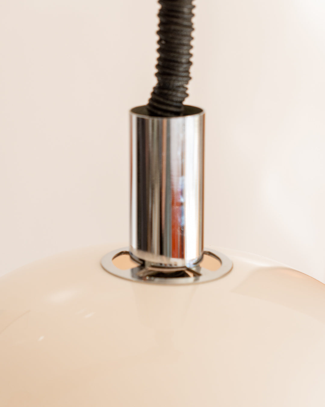 Vintage white acrylic extendable ceiling lamp with chrome accents, 1970s | Vecino Shop