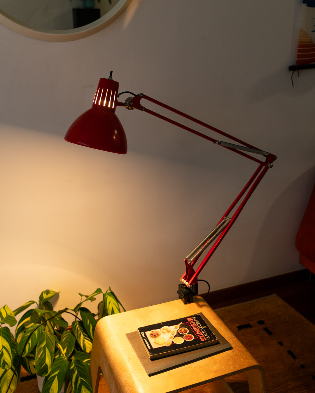 Vintage 1960s Fase red architect lamp – Spain – Vecino Shop
