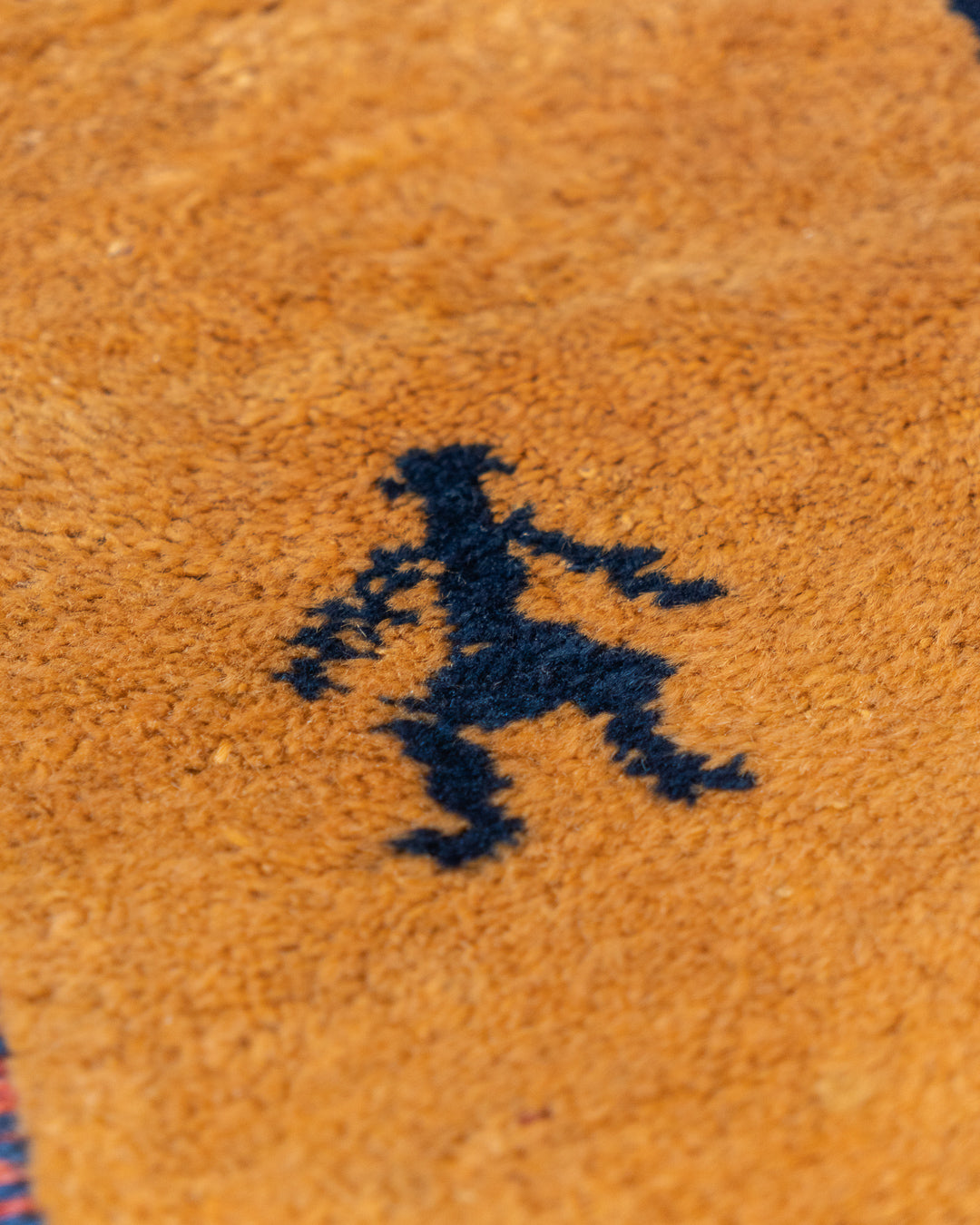 Vintage Handwoven Persian Gabbeh-Style Wool Rug