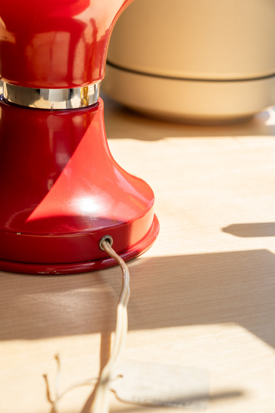 Space Age Table Lamp – Red Tam Tam Base & Mushroom Shade