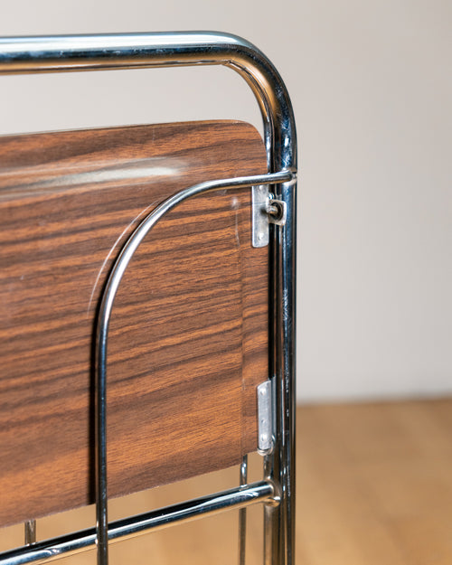 Vintage Raquer Folding Trolley – 1960s Warm Woodgrain