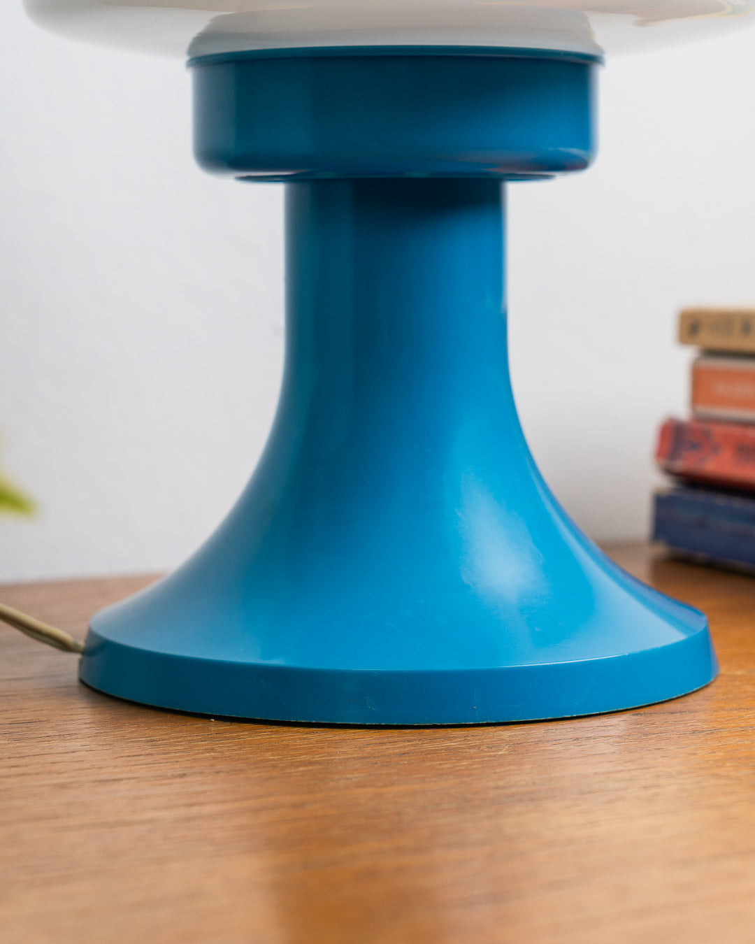 Vintage Industrias Guel blue mushroom lamp with white opaline glass shade – Vecino Shop