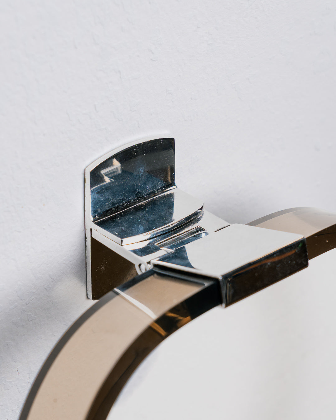 Vintage Space Age smoked black glass bathroom set from the 1970s with illuminated mirror, opaline globe sconces, shelf, acrylic towel holder and soap holder. Vecino Shop