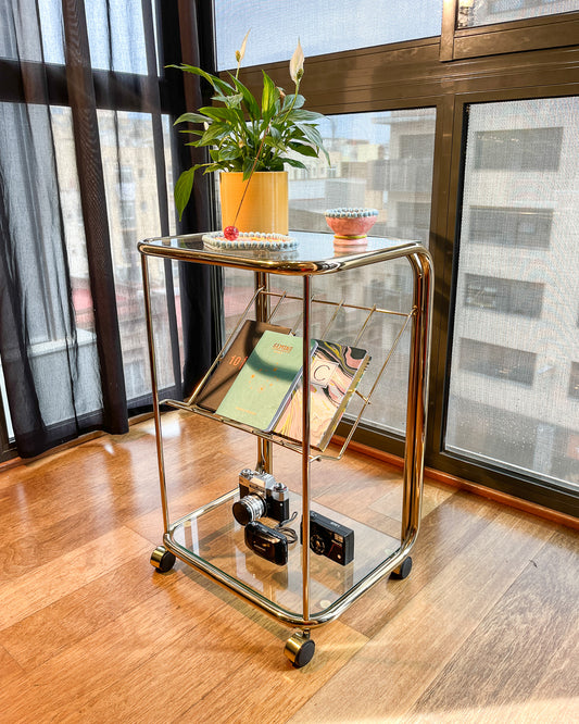 Mid-Century Modern Auxiliary Table with magazine rack - Vecino Shop