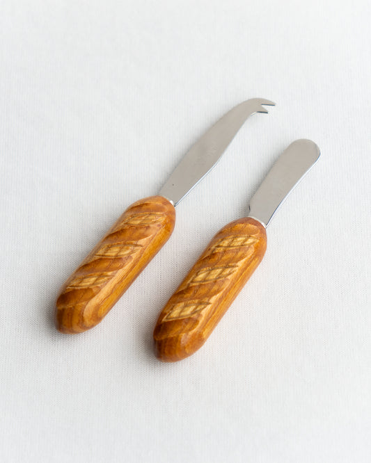 Vintage wooden butter knife with baguette-shaped handle – Cuzin France - Vecino Shop