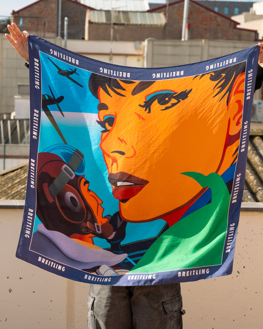 Breitling Silk Printed Scarf Vintage - Vecino Shop