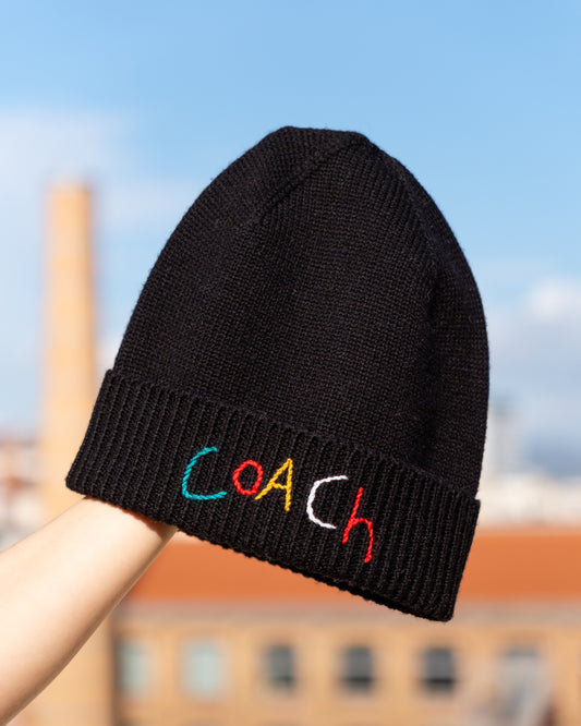 Coach Embroidered Logo Wool Beanie - Second Hand Designer Resale - Vecino Shop