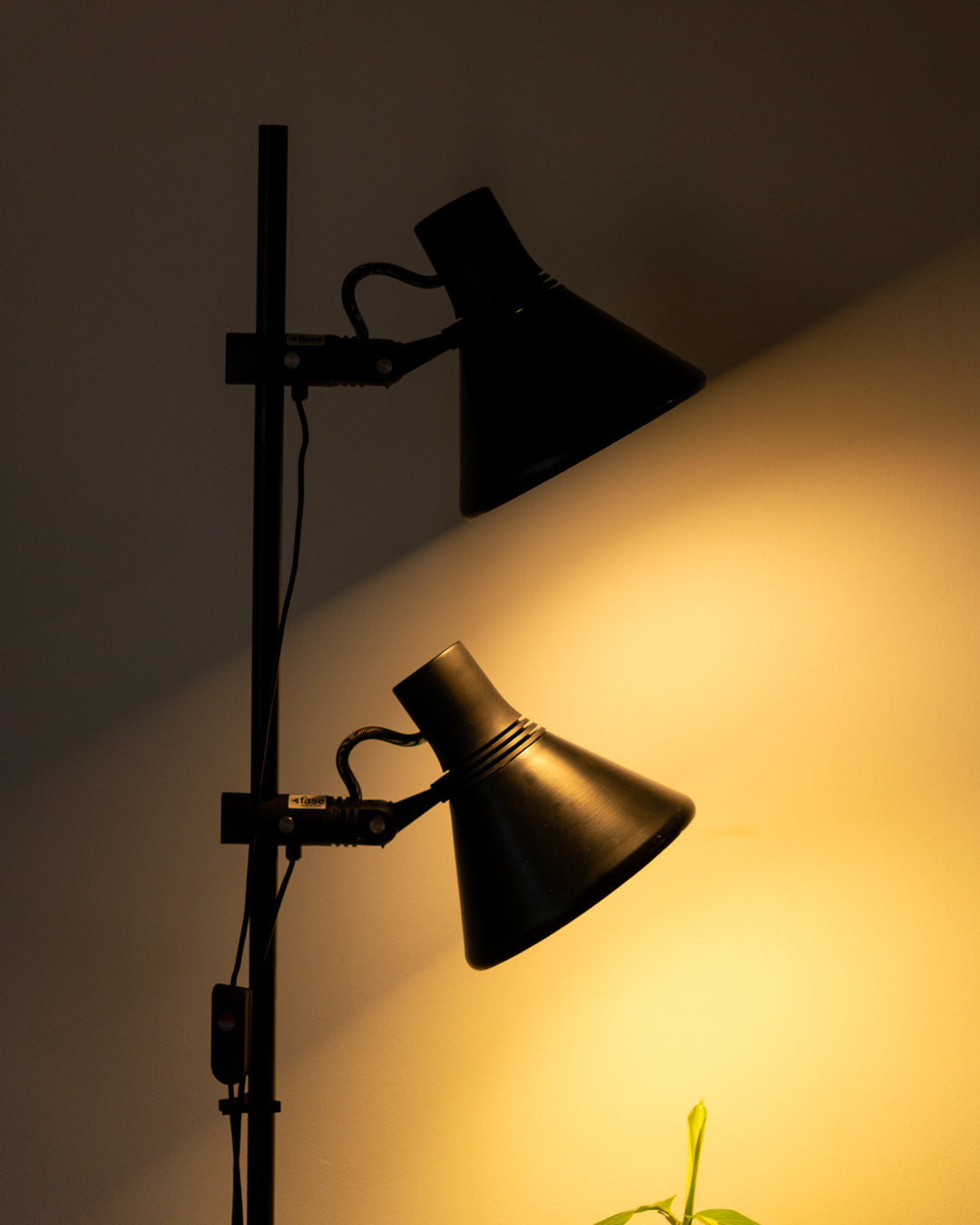 Vintage Fase 70s Floor Lamp – 2 Architect-Style Shades