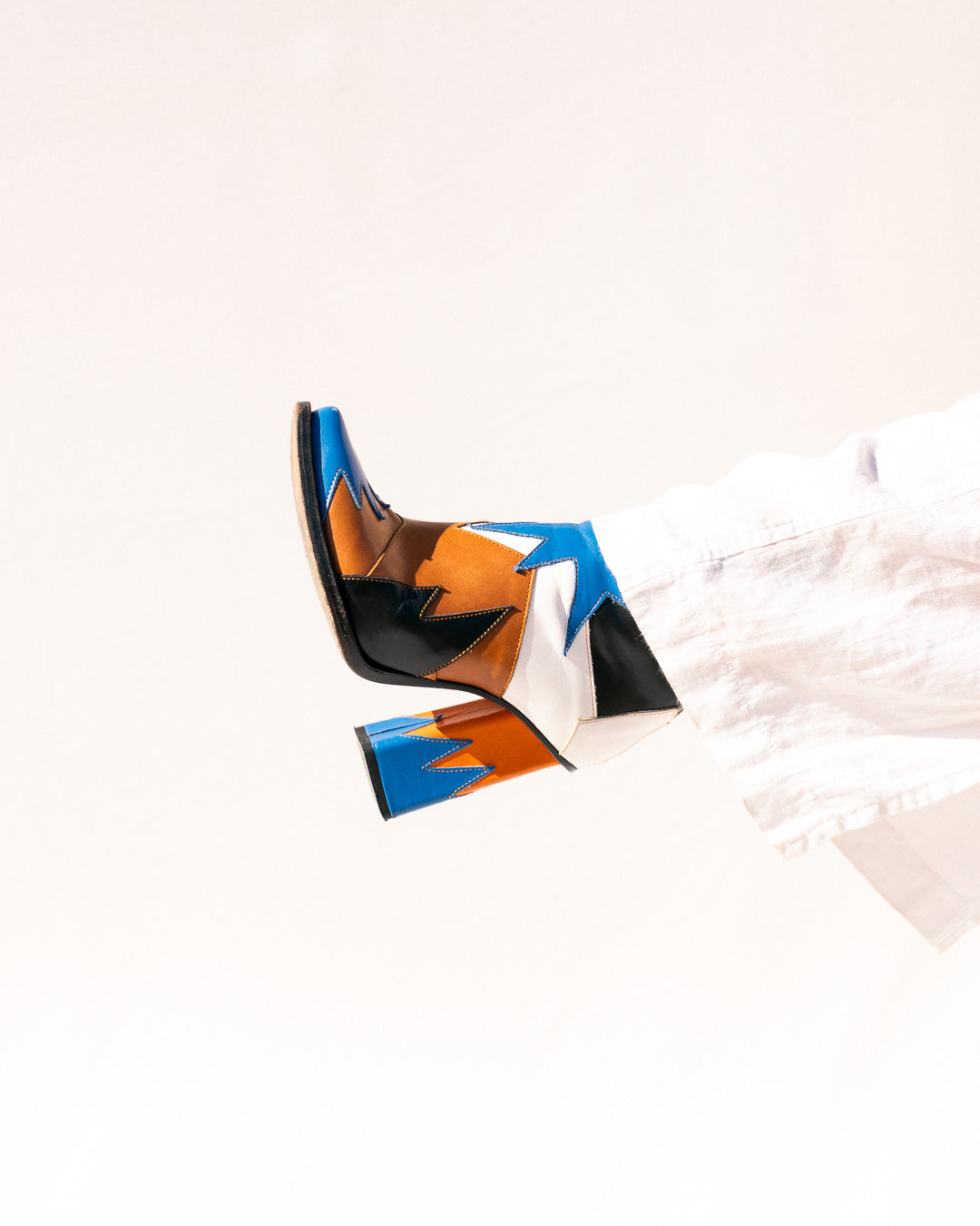 MSGM high heel patchwork boots by Massimo Giorgetti - Designer Resale - Vecino Shop