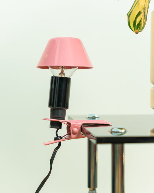 Vintage EPT mini mushroom clip lamp 1980s in bubblegum pink metal, Space Age mushroom lighting, Spanish dead-stock vintage lamp – Vecino Shop