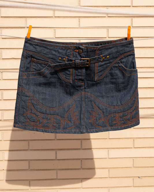 Vintage JPG by Jean-Paul Gaultier Low-Rise Denim Miniskirt - Vecino Shop