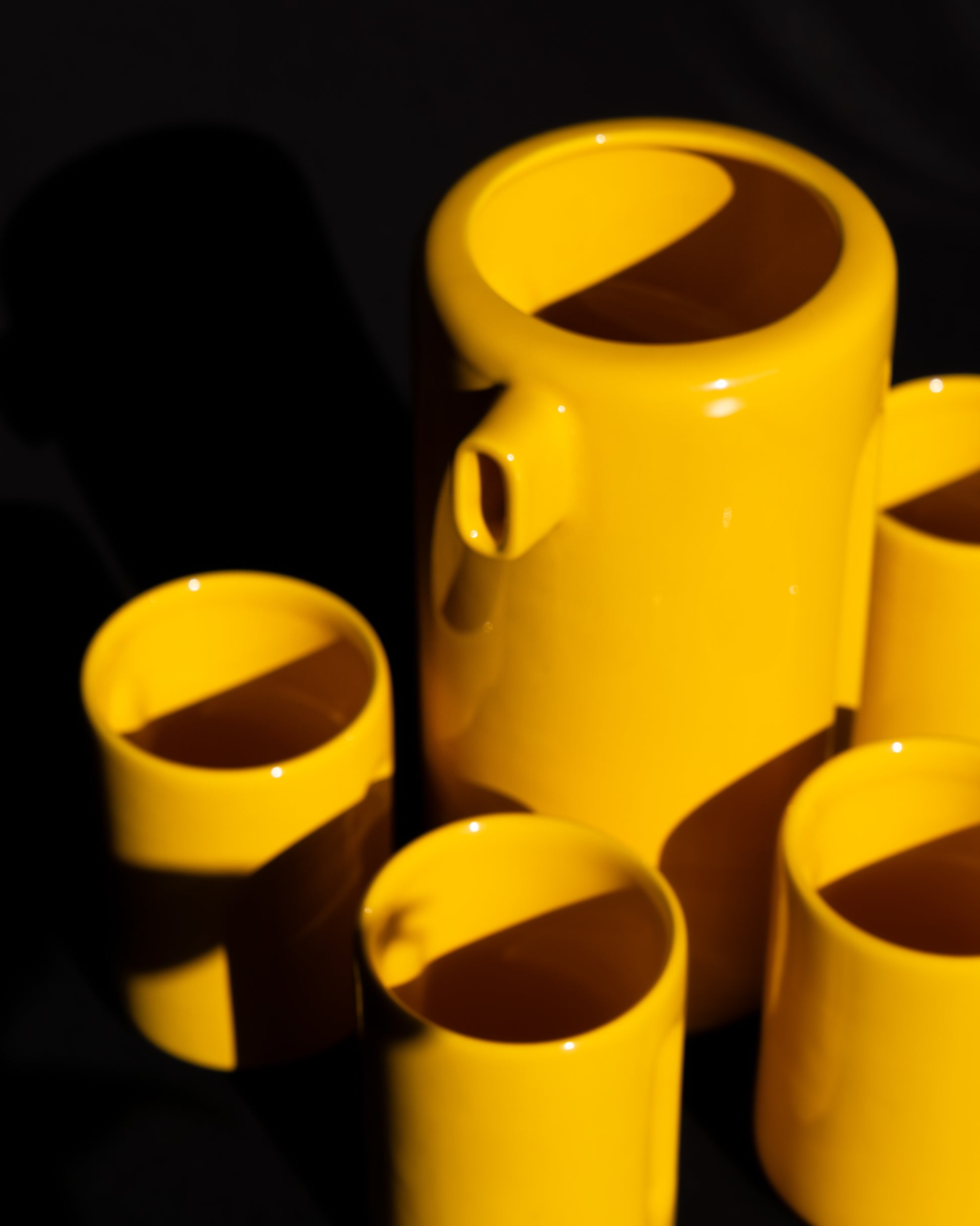 Vintage Space Age Pitcher and Cup Set Made in Italy Mid-Century Modern Ceramic Drinkware - Vecino Shop