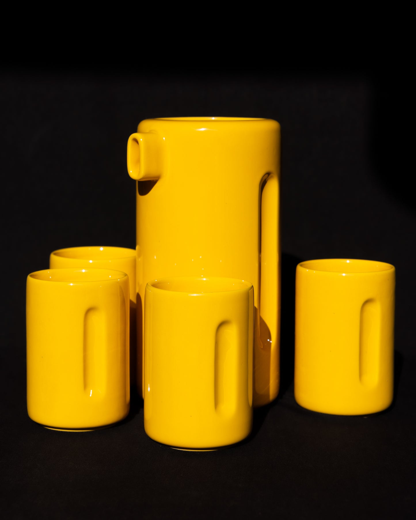 Vintage Space Age Pitcher and Cup Set Made in Italy Mid-Century Modern Ceramic Drinkware - Vecino Shop