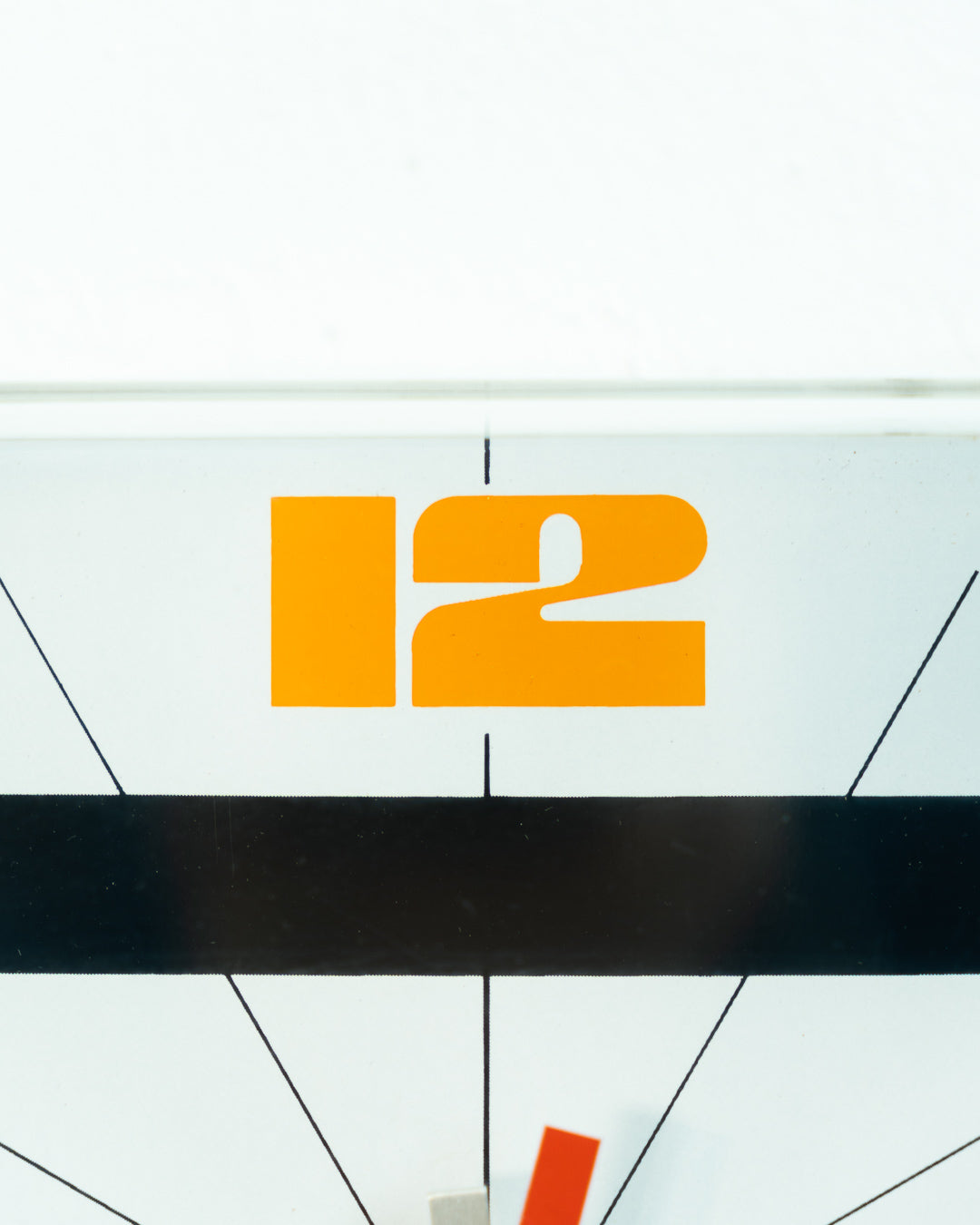 Vintage Jaz Electronic Thermic wall clock in white and orange with thermometer, 1975 French Space Age design. Vecino Shop