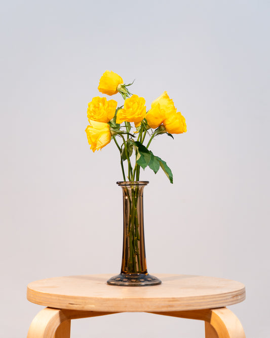 Vintage dark amethyst glass candle holder and flower vase by Antonio Miró for CAM from the 1980s. Vecino Shop