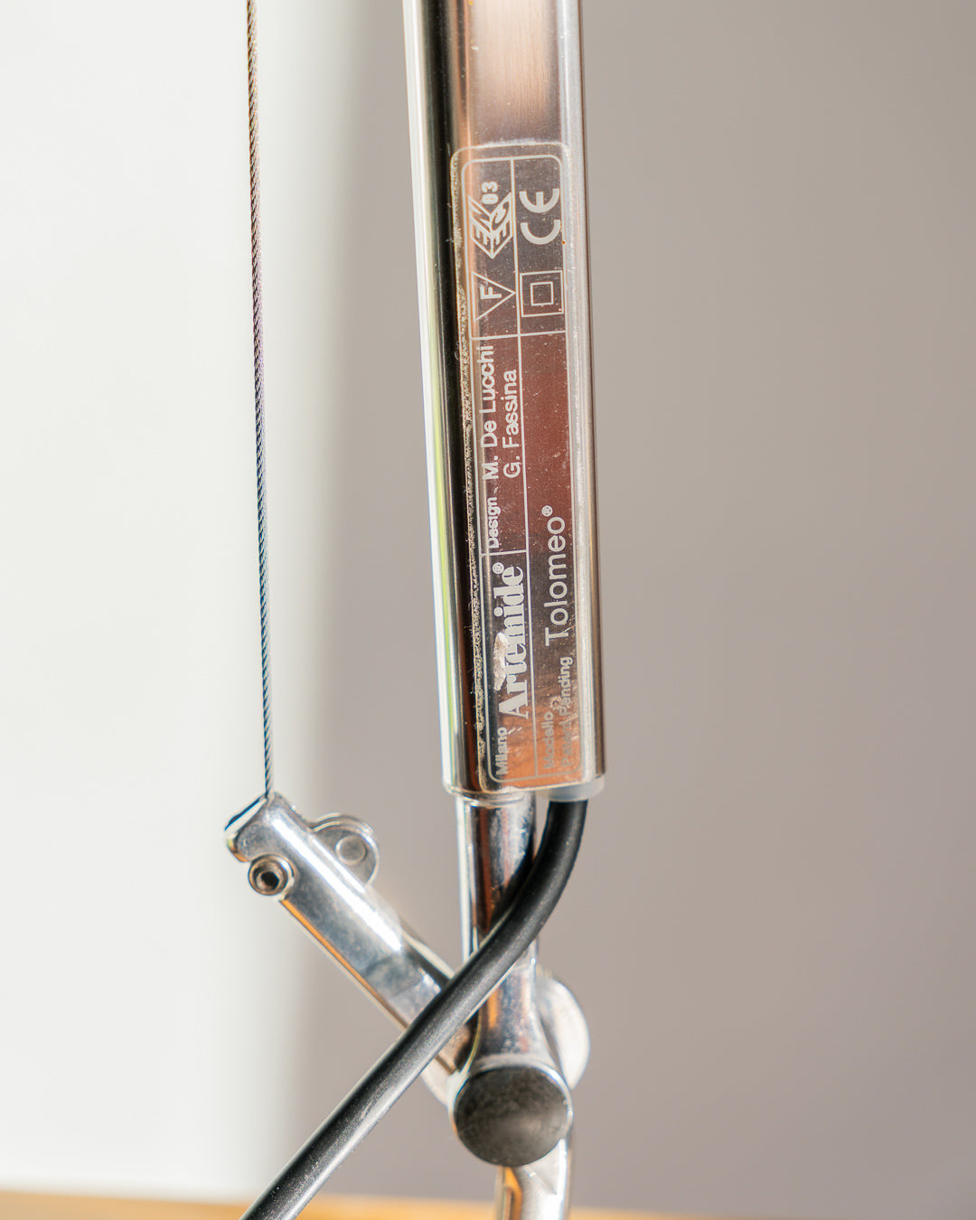 Artemide Tolomeo Tavolo adjustable aluminum desk lamp with articulated arms, Italian design