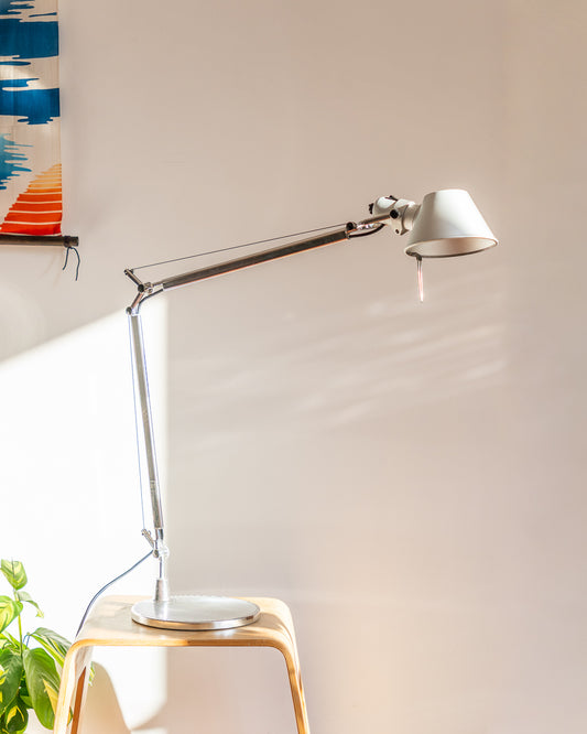 Artemide Tolomeo Tavolo adjustable aluminum desk lamp with articulated arms, Italian design