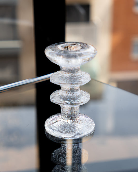 Timo Sarpaneva vintage glass candle holder – Scandinavian design – Vecino Shop
