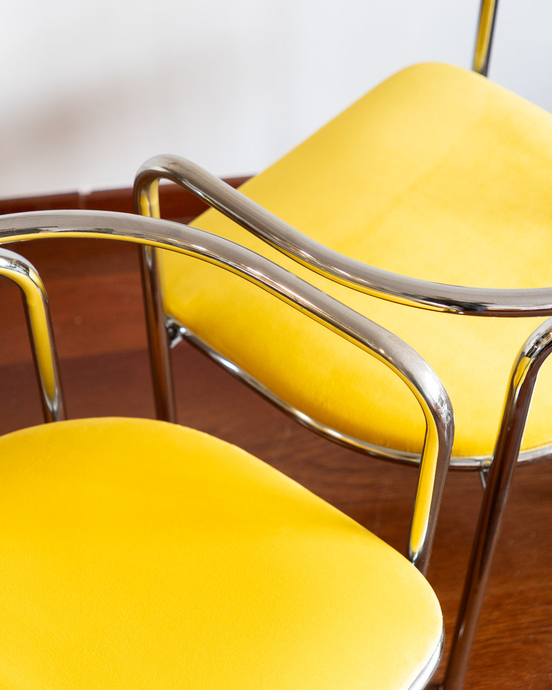 Pair of 1970s Chrome Armchairs