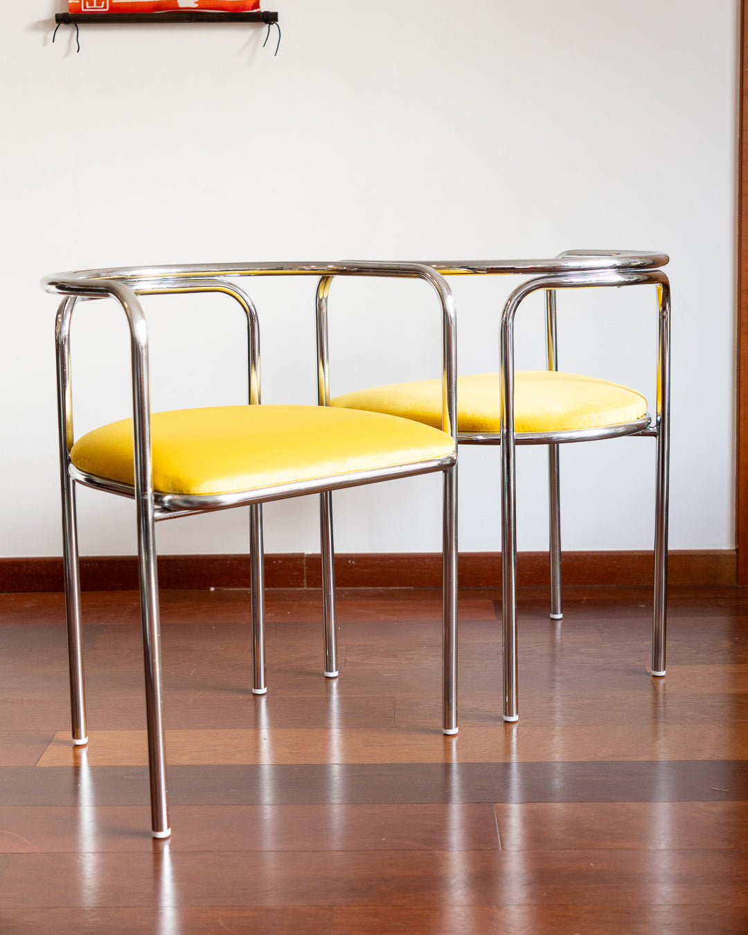 Pair of 1970s Chrome Armchairs