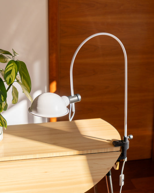 Vintage 1970s arc desk lamp with clamp-on base and adjustable height | Vecino Shop
