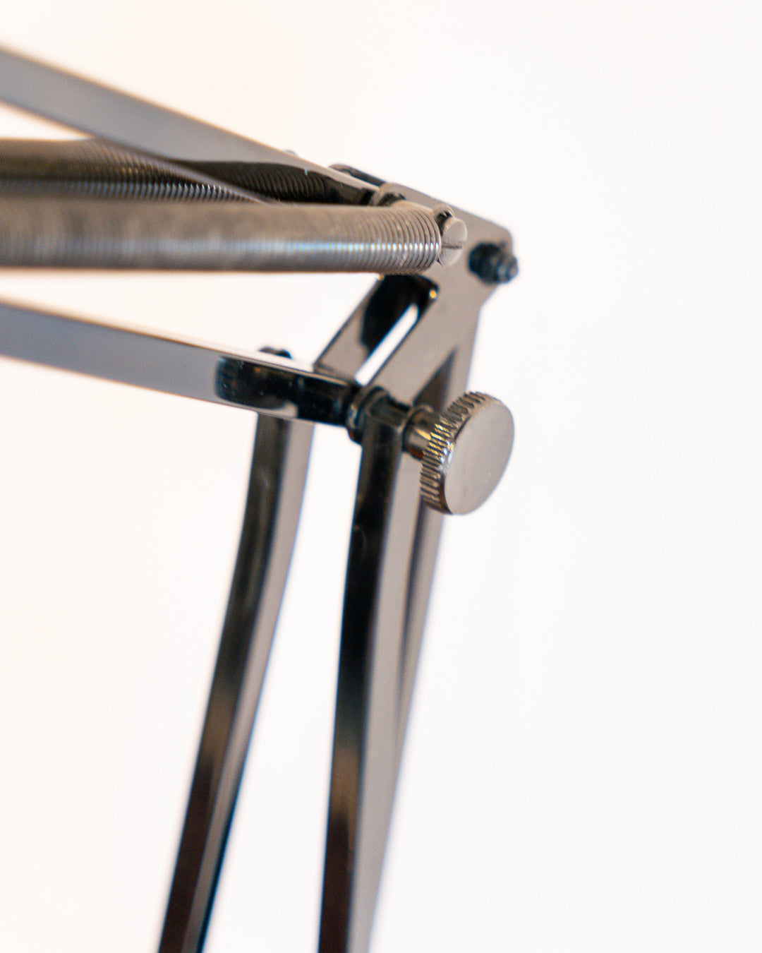 Vintage Metalúrgica architect desk lamp in dark chrome metal with articulated flexo arms, 1970s design