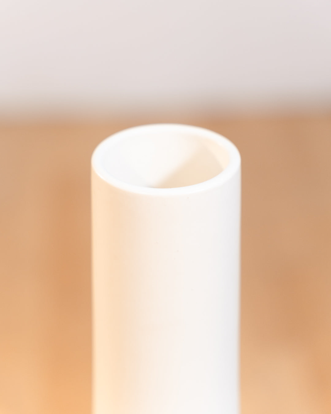 Vintage IKEA matte white ceramic vase from the 1990s with minimalist Scandinavian design. Vecino Shop