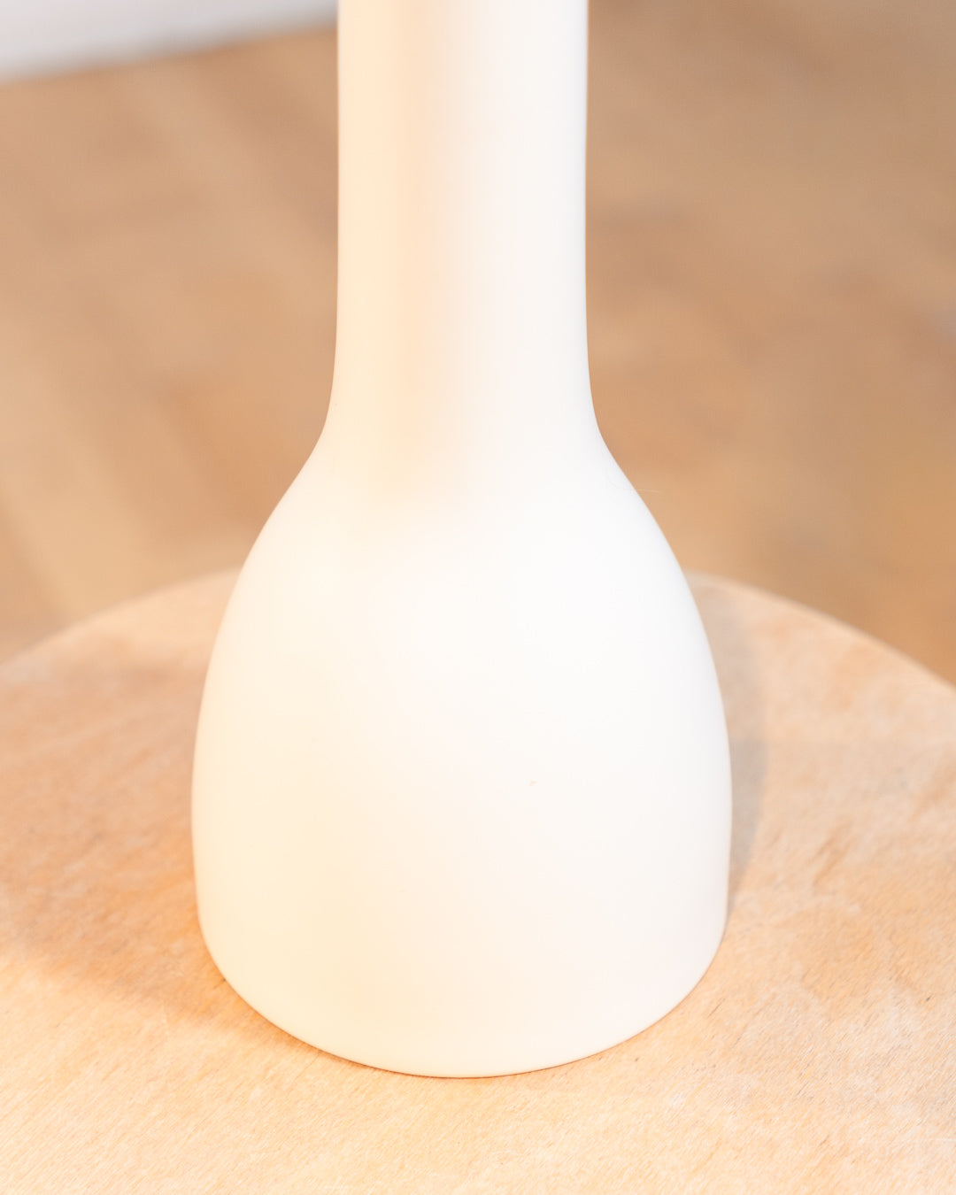 Vintage IKEA matte white ceramic vase from the 1990s with minimalist Scandinavian design. Vecino Shop