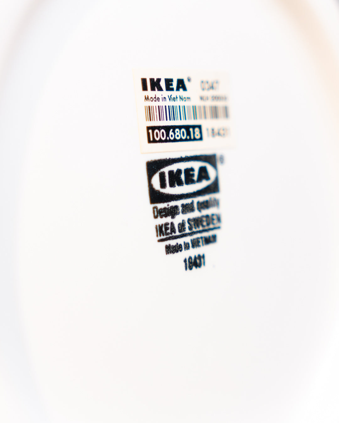 Vintage IKEA matte white ceramic vase from the 1990s with minimalist Scandinavian design. Vecino Shop