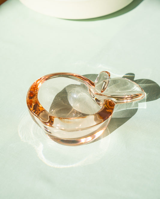 Vintage Murano glass apple ashtray – amber tone – Vecino Shop