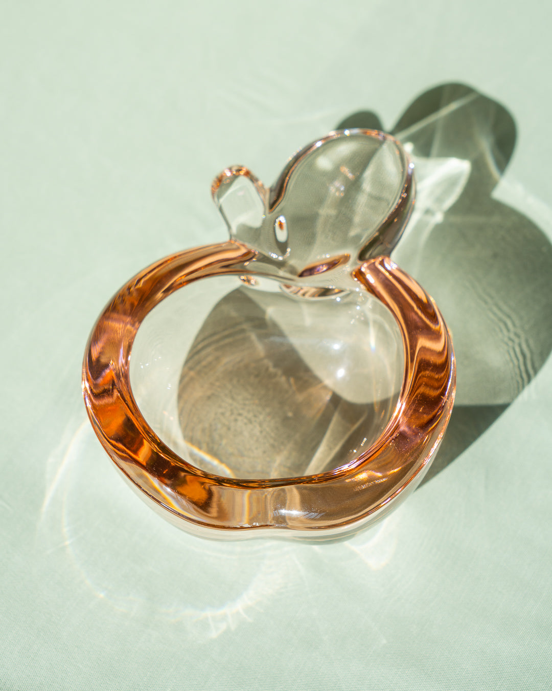 Vintage Murano glass apple ashtray – amber tone – Vecino Shop