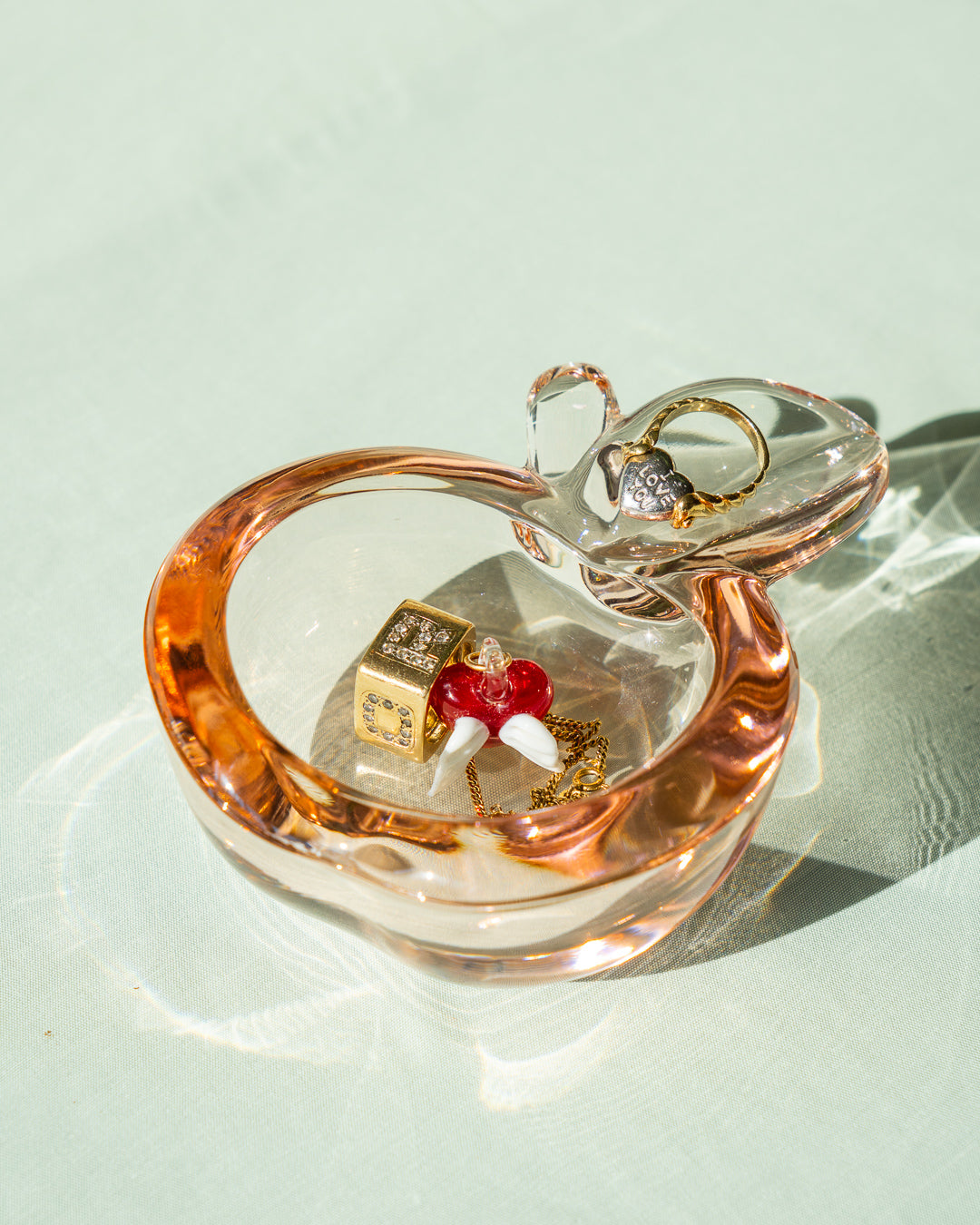 Vintage Murano glass apple ashtray – amber tone – Vecino Shop