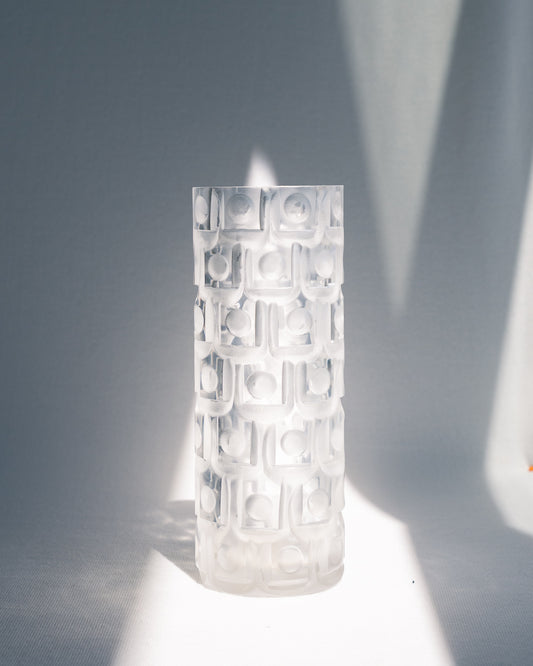 Vintage Peill & Putzler glass vase with geometric brutalist pattern – Vecino Shop