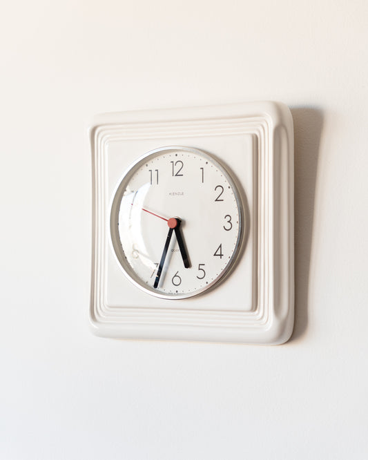 Vintage 1970s Kienzle ceramic wall clock, Mid-Century design, rare and unique, made in Germany.