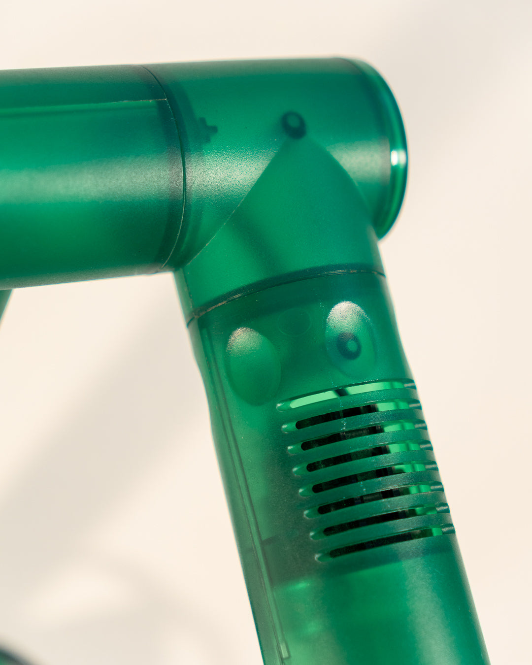 Vintage translucent green plastic foldable Pop Art lamp from the 1990s with fluorescent bulb. Vecino Shop