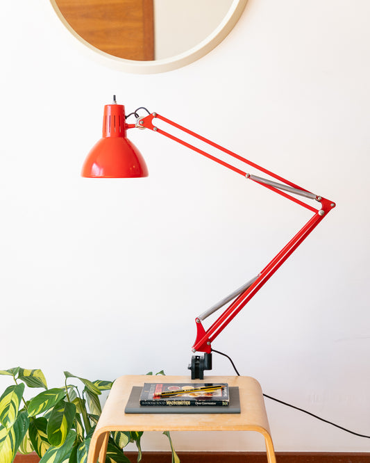 Vintage 1960s Fase red architect lamp – Spain – Vecino Shop