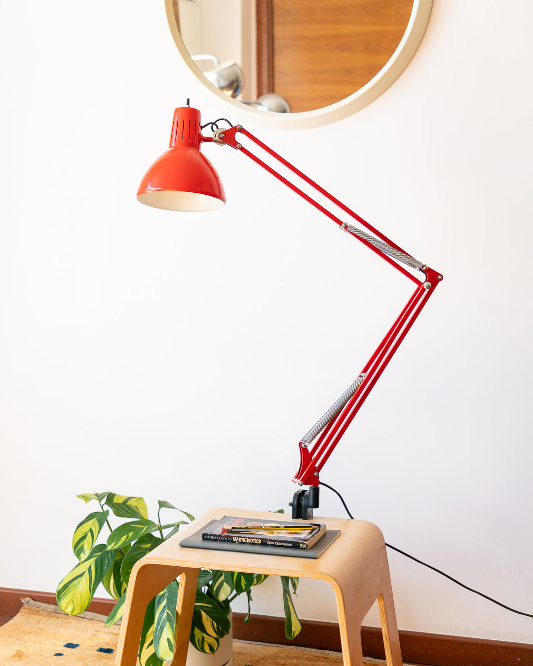 Vintage 1960s Fase red architect lamp – Spain – Vecino Shop