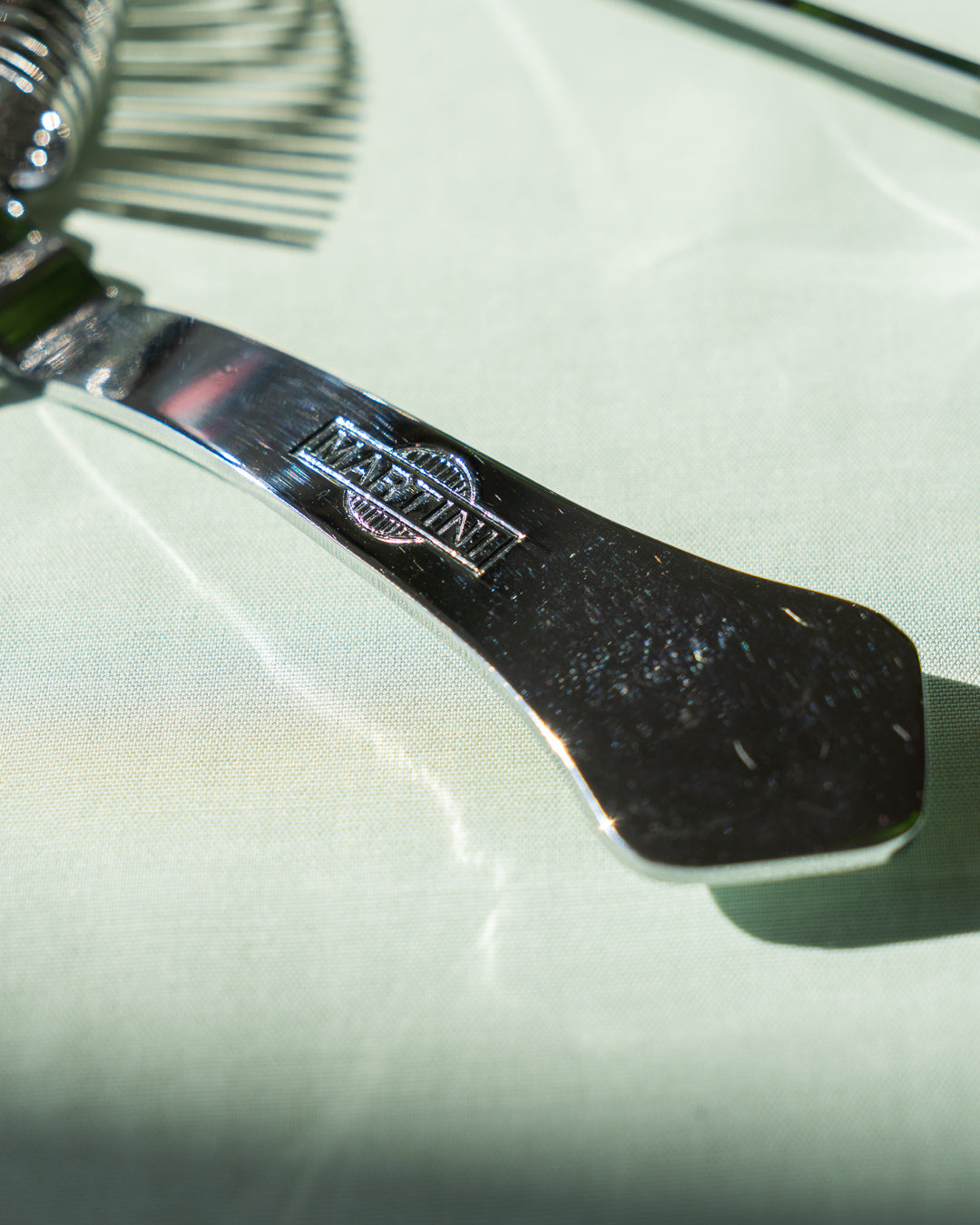 Vintage Martini cocktail shaker with glass spoon and strainer – Vecino Shop