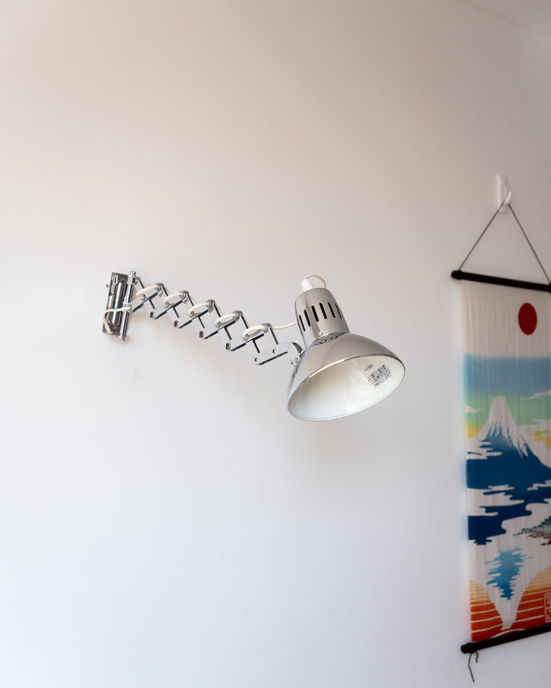 Vintage 1980s IKEA chrome scissor wall lamp – adjustable arm and chrome shade | Vecino Shop